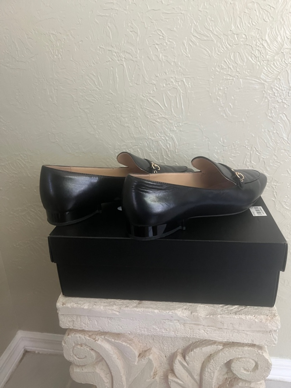 Coach Black Leather Loafers with Gold Buckle Detail - Picture 5 of 5